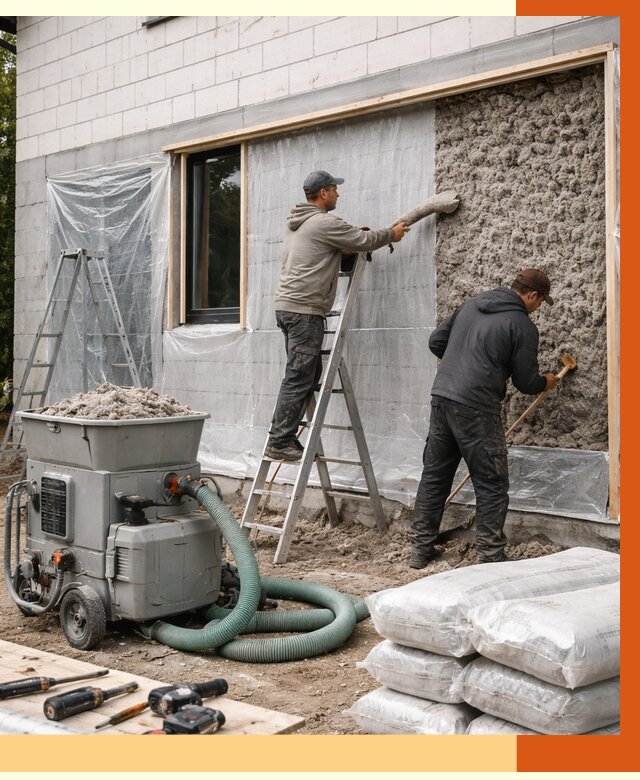 Утепление дома из газобетона эковатой в Тихорецке от 4638 руб./м2 | ТепломастерТхр